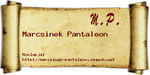 Marcsinek Pantaleon névjegykártya